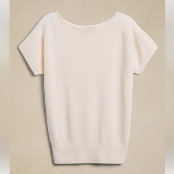 NWT. Banana Republic EMELINE LIGHTWEIGHT CASHMERE DOLMAN TOP, PEACH, Size L - Picture 3 of 6
